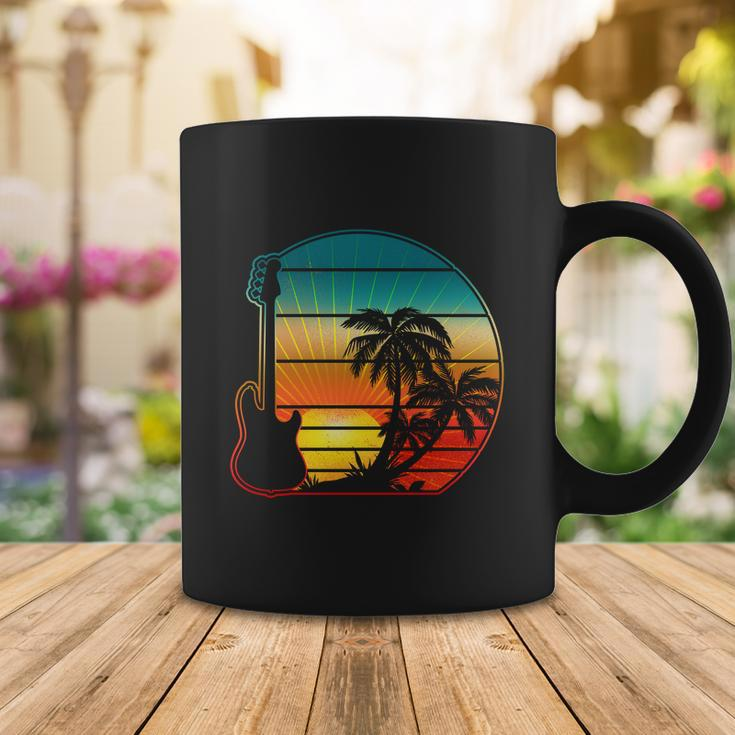 Retro Vintage Guitar Sunset Sunrise Island Coffee Mug Unique Gifts