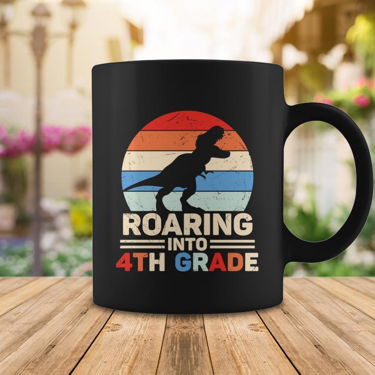 Roaring Into 4Th Grade Dinosaur First Day Of School Back To School Coffee Mug Unique Gifts