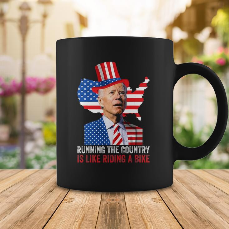 Running The Country Is Like Riding A Bike Anti Biden Coffee Mug Unique Gifts