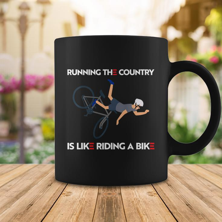 Running The Country Is Like Riding A Bike Joe Biden Funny Coffee Mug Unique Gifts
