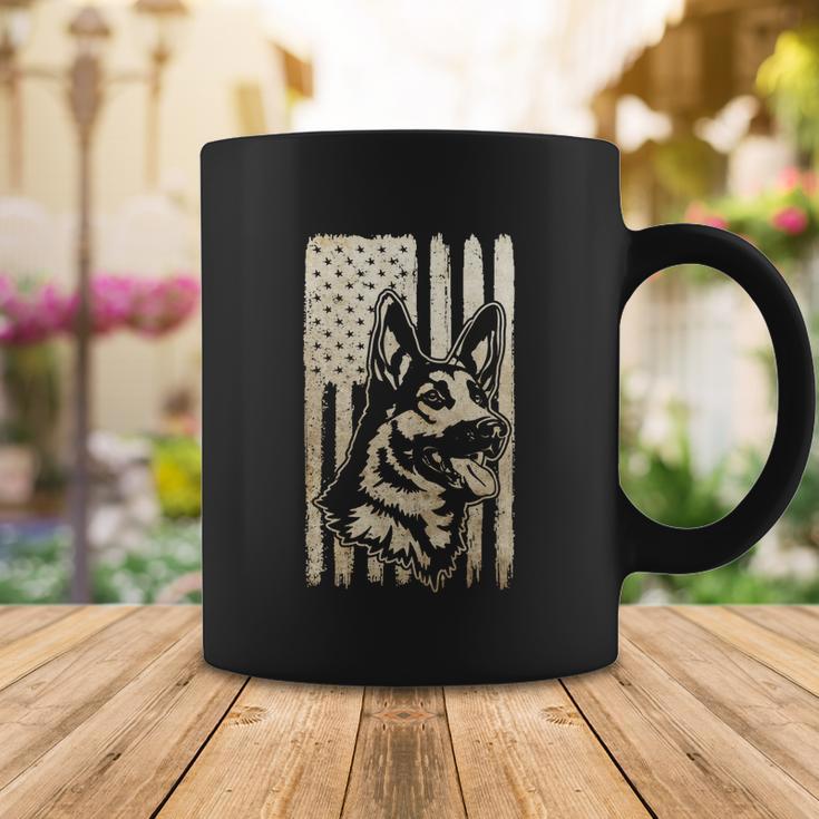 Rustic American Flag Meaningful Gift Patriotic German Shepherd Dog Lover Gift Coffee Mug Unique Gifts