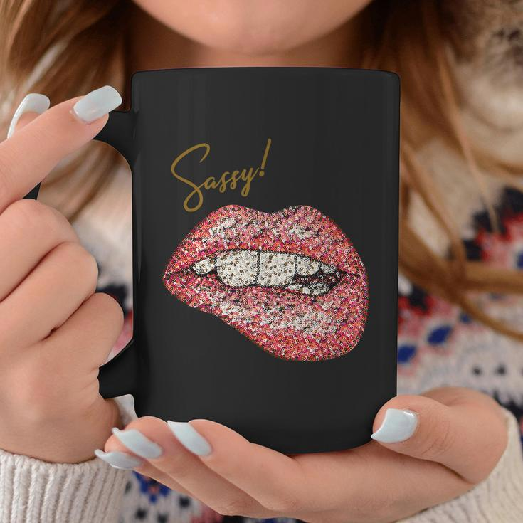 Sassy Lips Sexy Girl Graphic Sexy Lips Biting Graphic Design Printed Casual Daily Basic Coffee Mug Personalized Gifts