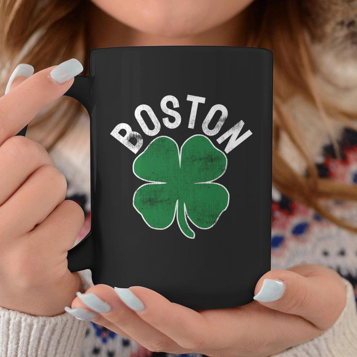 Shamrock Massachusetts Boston St Patricks Day Irish Green Graphic Design Printed Casual Daily Basic Coffee Mug Personalized Gifts