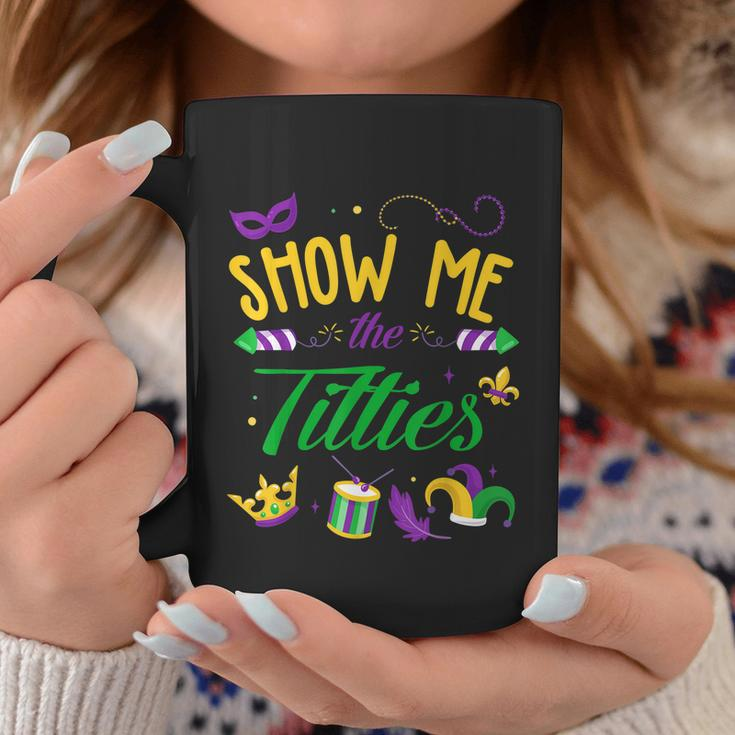 Show Me The Titties Funny Mardi Gras Coffee Mug Personalized Gifts
