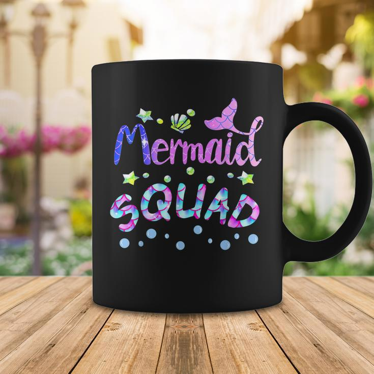 Squad Of The Birthday Mermaid Family Matching Party Squad Coffee Mug Funny Gifts