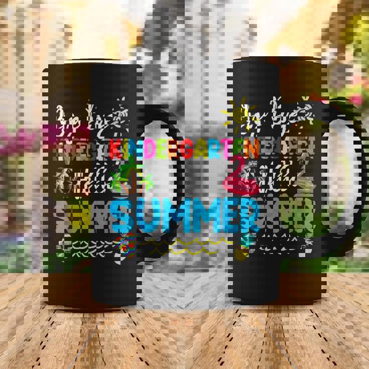 Teacher Student Kids Bye Bye Kindergarten Hello Summer Coffee Mug Funny Gifts