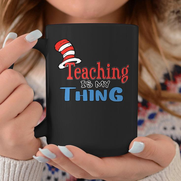 Teaching Is My Things Dr Teacher Red And White Stripe Hat Coffee Mug Funny Gifts