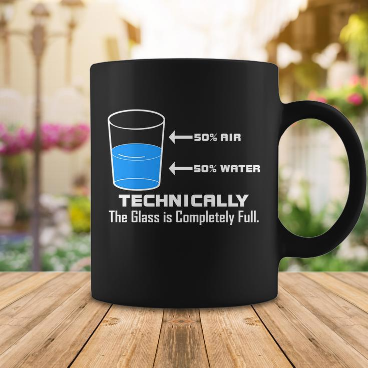 Technically The Glass Is Completely Full Funny Science Coffee Mug Unique Gifts