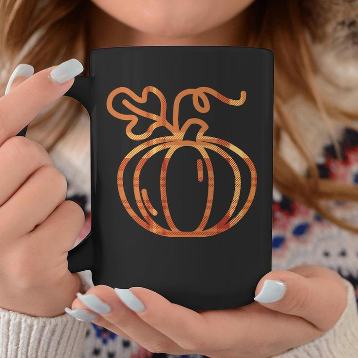 Thanksgiving Halloween Pumpkin Fall Autumn Plaid Graphic Design Printed Casual Daily Basic Coffee Mug Personalized Gifts