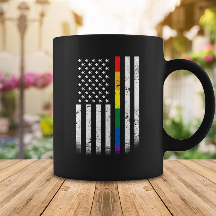 Thin Rainbow Line Lgbt Gay Pride Flag Tshirt Coffee Mug Unique Gifts
