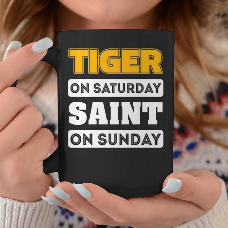Tiger Saturday Saint Sunday Louisiana FootballS Coffee Mug Personalized Gifts
