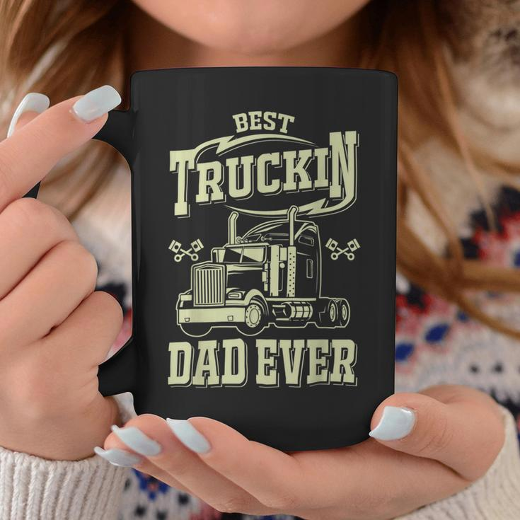 Trucker Trucker Best Trucking Dad Ever V2 Coffee Mug Funny Gifts
