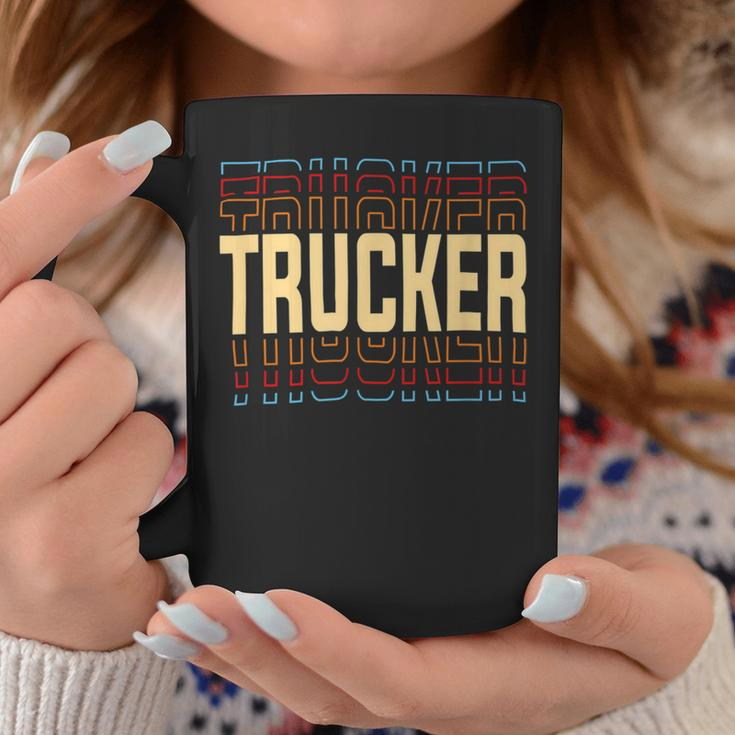 Trucker Trucker Job Title Vintage Coffee Mug Funny Gifts