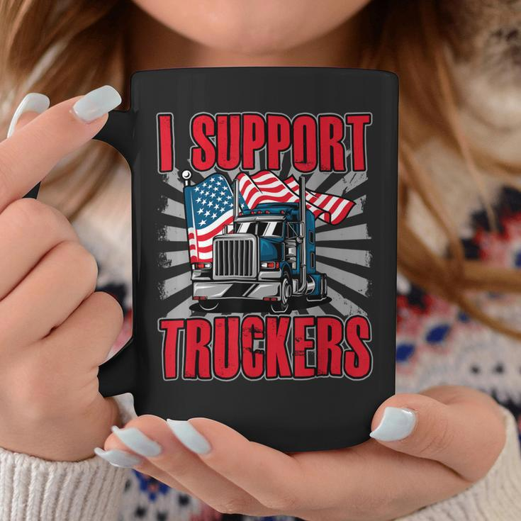 Trucker Trucker Support I Support Truckers Freedom Convoy Coffee Mug Funny Gifts
