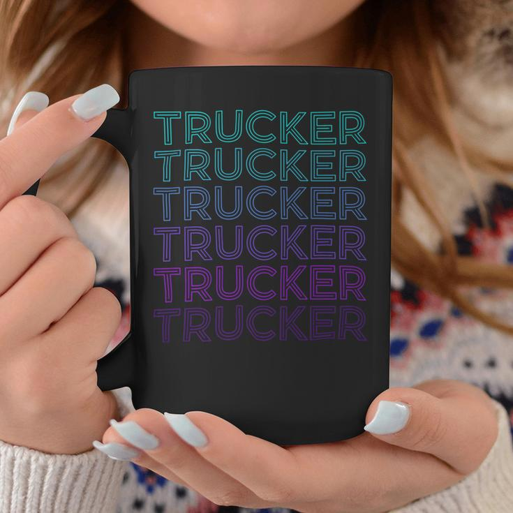Trucker Trucker Truck Driver Retro V2 Coffee Mug Funny Gifts