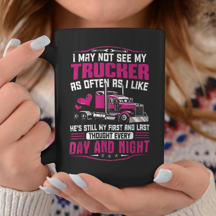 Trucker Trucker Wife Funny Trucker Girlfriend Trucking V2 Coffee Mug Funny Gifts