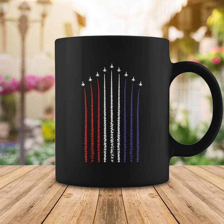 Us American Flag With Fighter Jets For 4Th Of July Gift Coffee Mug Unique Gifts
