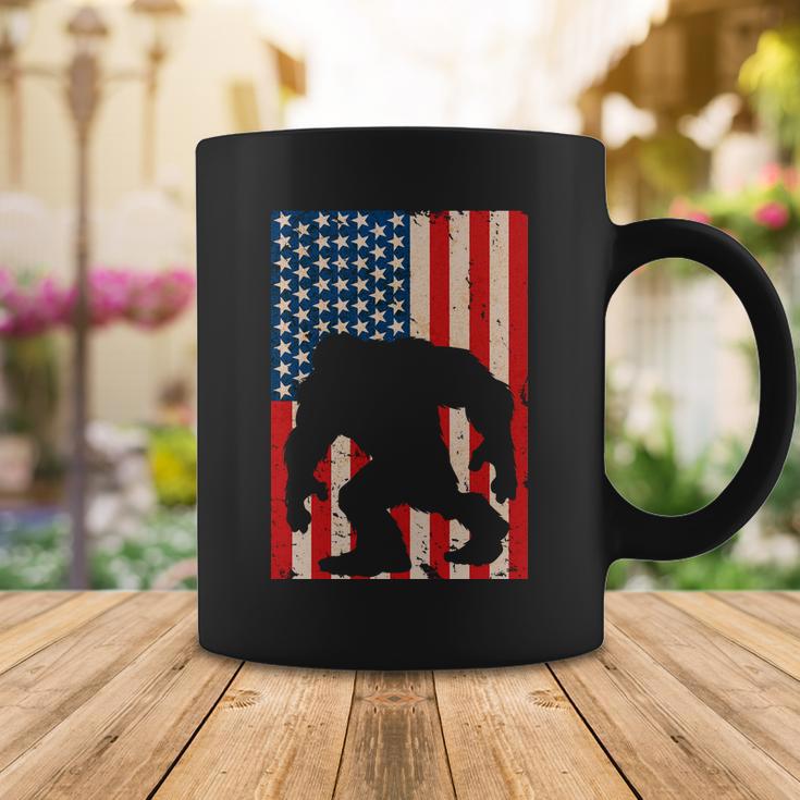 Vintage Bigfoot American Flag Tshirt Coffee Mug Unique Gifts