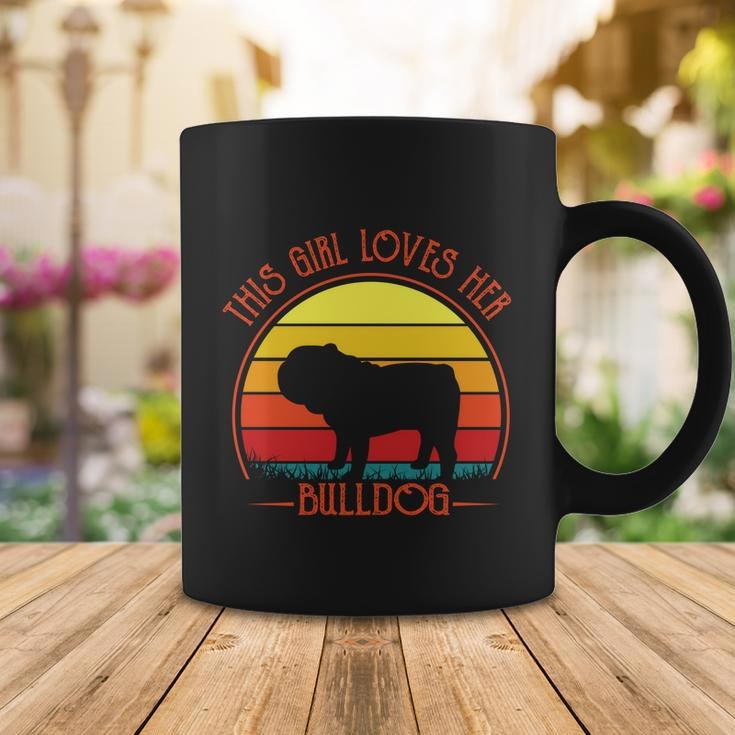 Vintage Retro This Girl Loves Her Bulldog Dog Puppy Lover Great Gift Coffee Mug Unique Gifts
