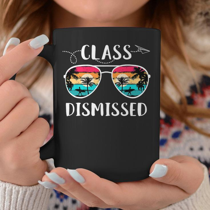 Vintage Teacher Class Dismissed Sunglasses Sunset Surfing V2 Coffee Mug Funny Gifts