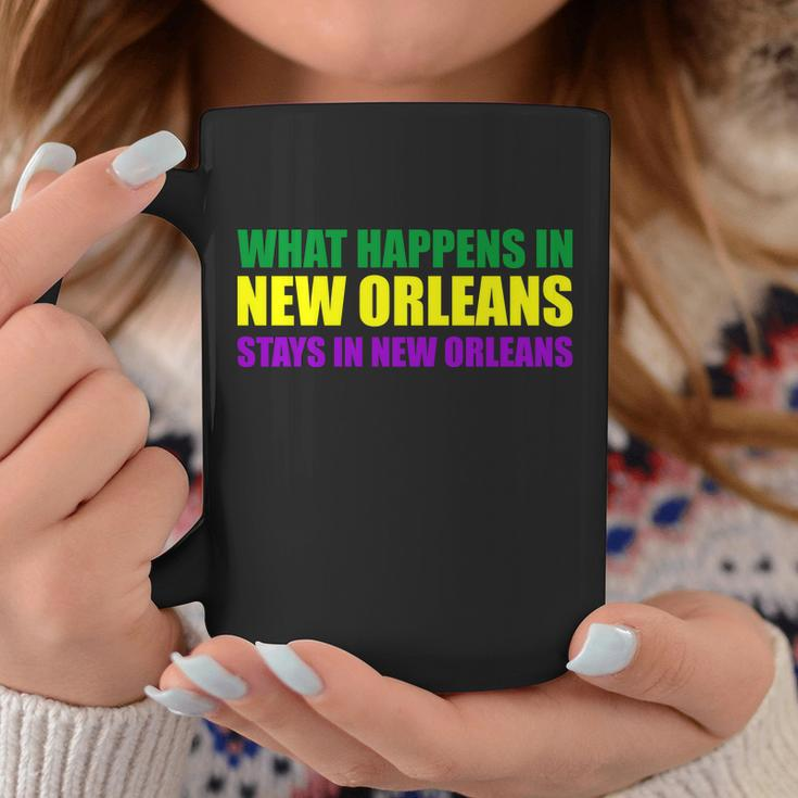 What Happens In New Orleans Stays In New Orleans Mardi Gras T-Shirt Graphic Design Printed Casual Daily Basic Coffee Mug Personalized Gifts