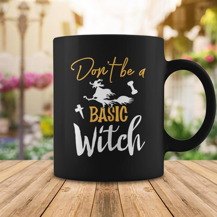 Womens Dont Be A Basic Witch Funny Halloween Fall Sarcastic Coffee Mug Funny Gifts