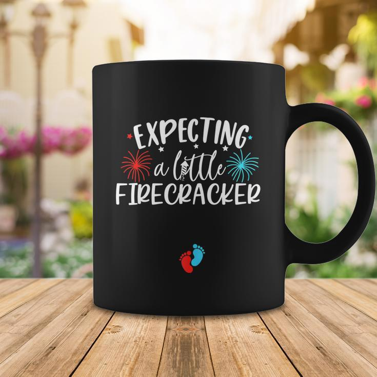 Womens Expecting A Little Firecracker Funny 4Th Of July Pregnant Coffee Mug Unique Gifts