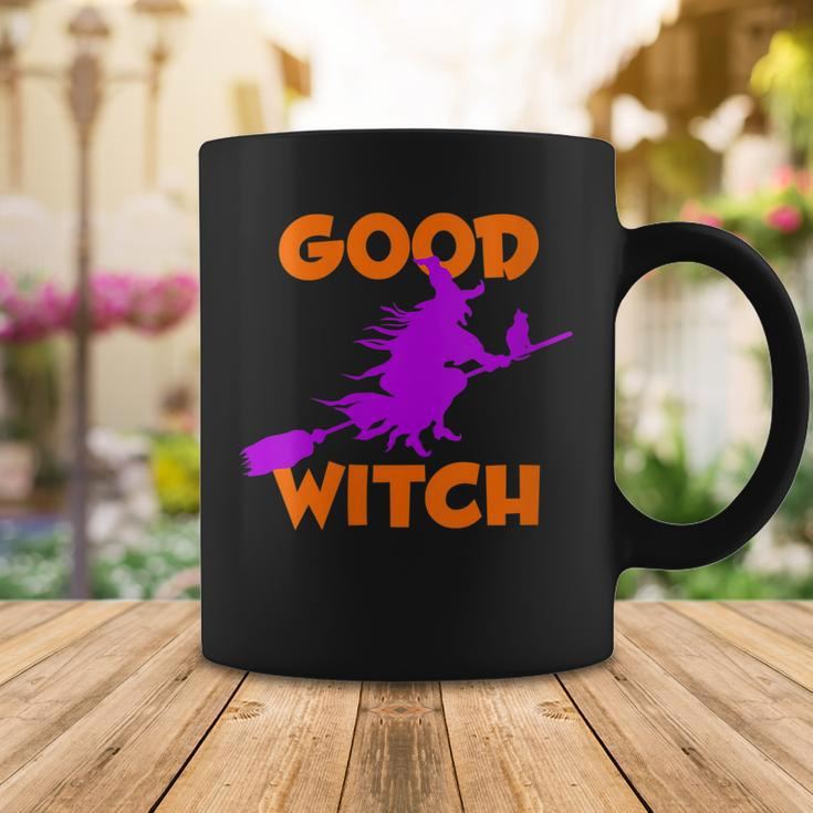 Womens Good Witch Halloween Riding Broomstick Silhouette Coffee Mug Funny Gifts