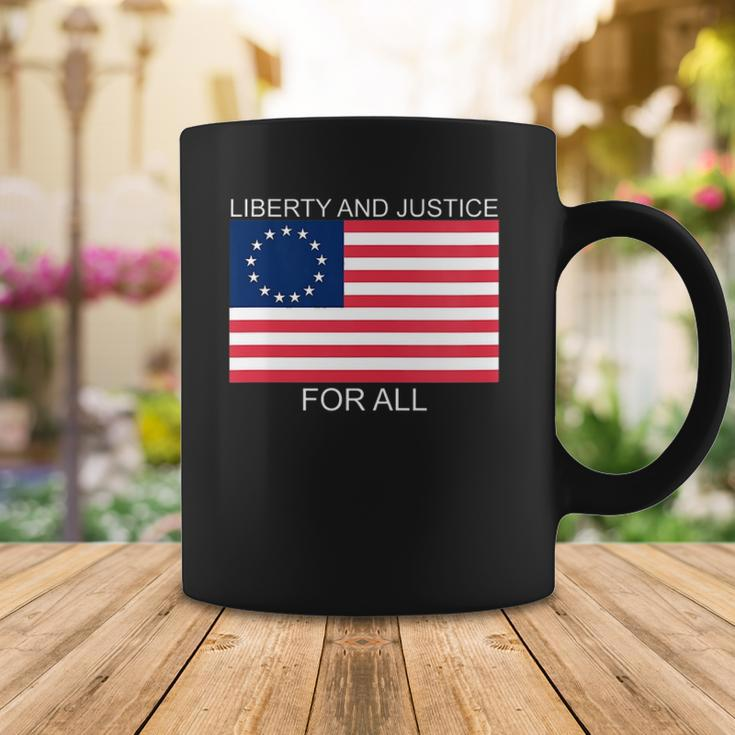 Womens Liberty And Justice For All Betsy Ross Flag American Pride Coffee Mug Unique Gifts