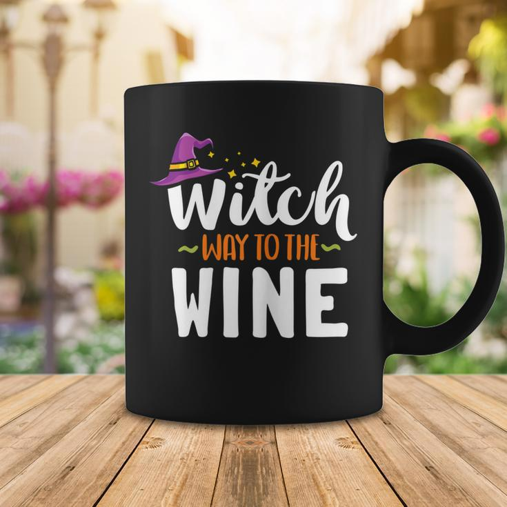 Womens Wine Lover Outfit For Halloween Witch Way To The Wine Coffee Mug Funny Gifts