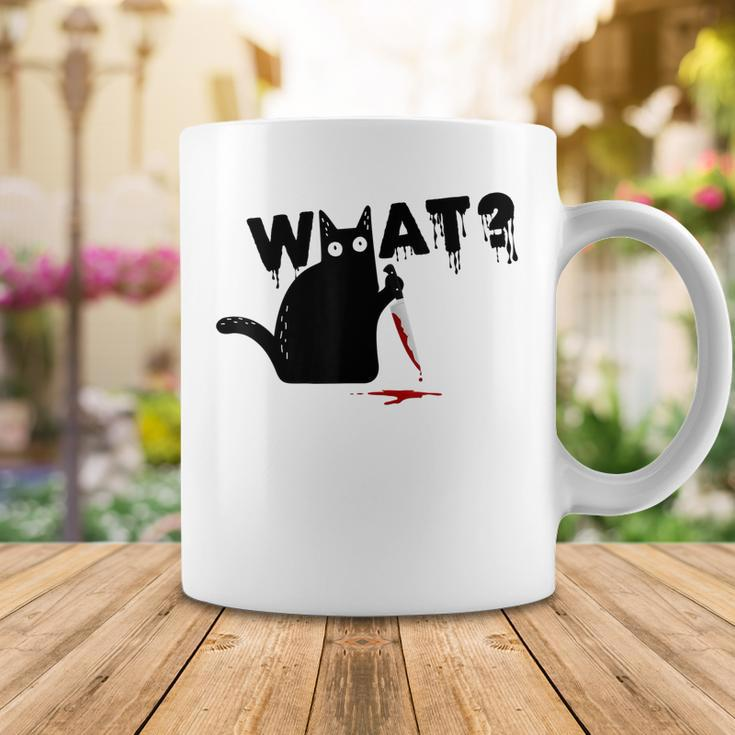 Black Cat Killer Ask What Halloween Knife Sarcasm Coffee Mug Funny Gifts