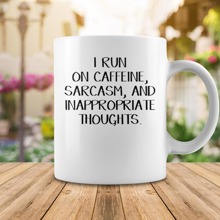Caffeine Sarcasm And Inappropriate Thoughts V2 Coffee Mug Funny Gifts
