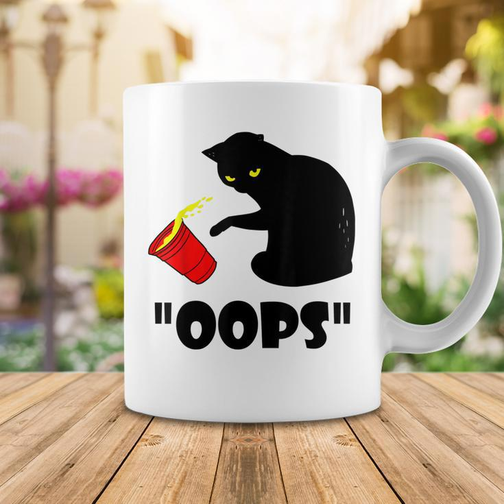 Cat Oops Funny Black Cat Knocking Over A Glass V2 Coffee Mug Funny Gifts