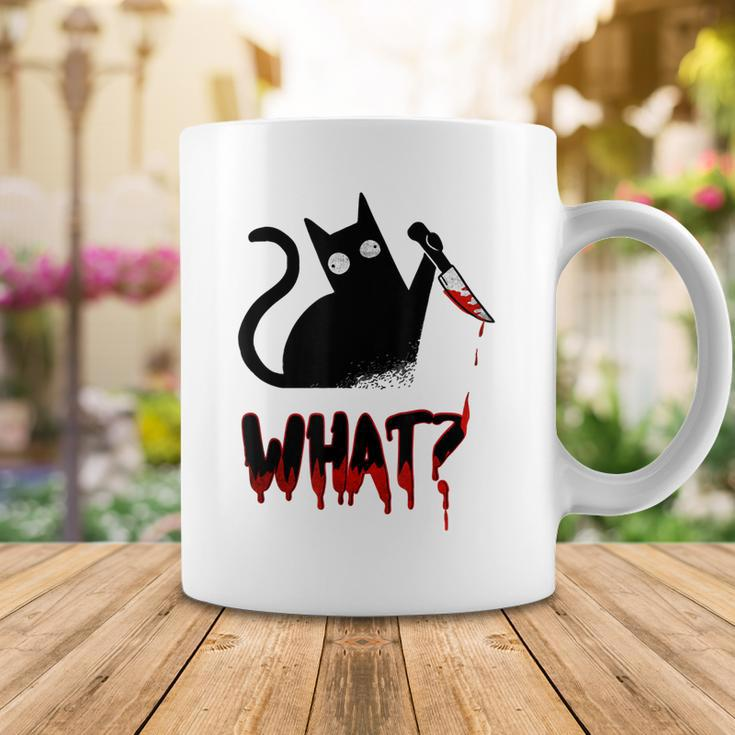 Cat What Murderous Black Cat With Knife Halloween Costume Coffee Mug Funny Gifts