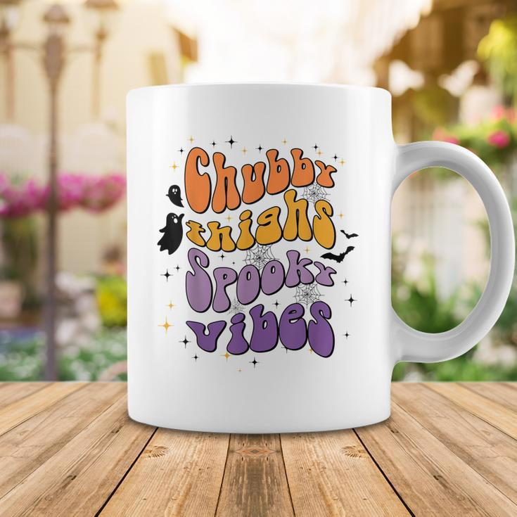 Chubby Thighs And Spooky Vibes Happy Halloween Coffee Mug Funny Gifts