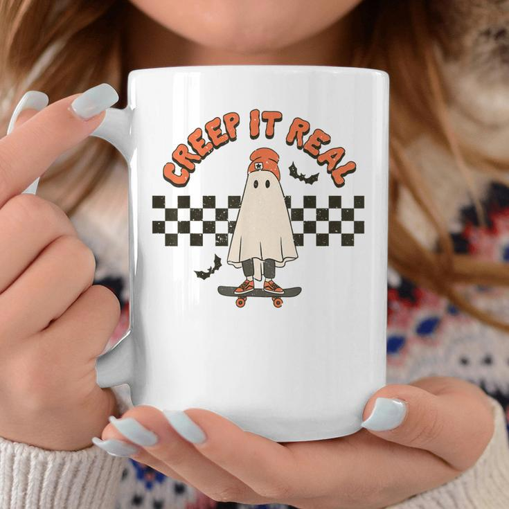 Creep It Real Ghost Boy Vintage Retro Halloween Fall Season Coffee Mug Personalized Gifts