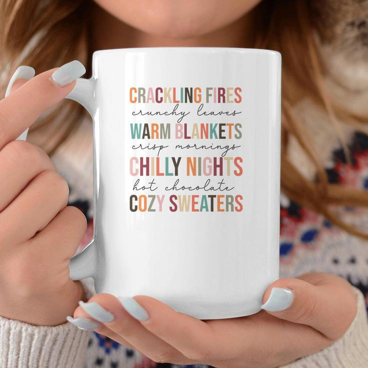 Fall Crackling Fire Crunchy Leaves Warm Blankets Chilly Nights Cozy Weather Hot Chocolate Popular Coffee Mug Funny Gifts