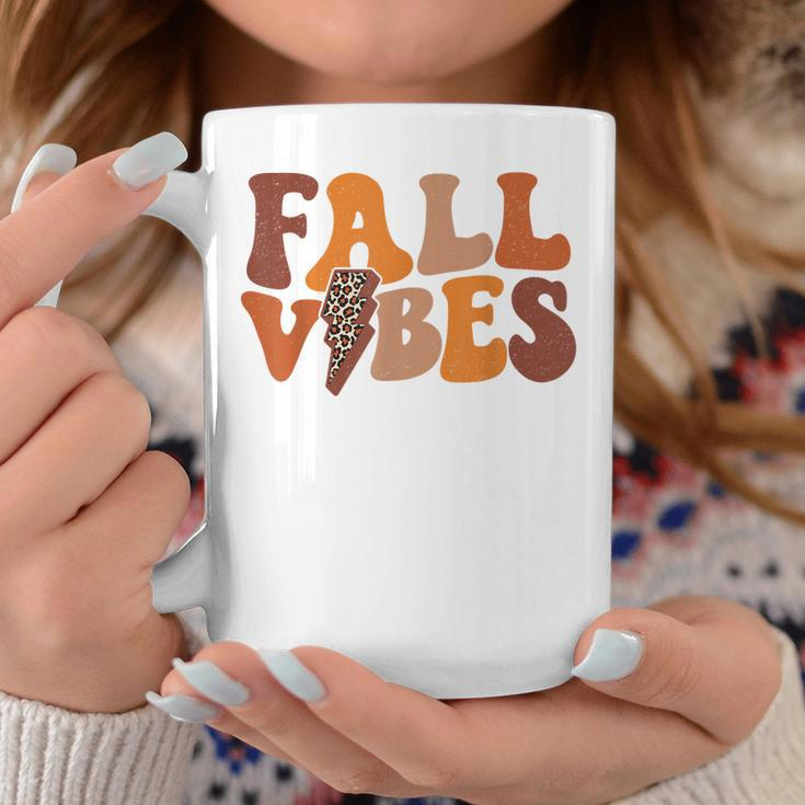 Fall Vibe Vintage Groovy Fall Season Retro Leopard Coffee Mug Personalized Gifts