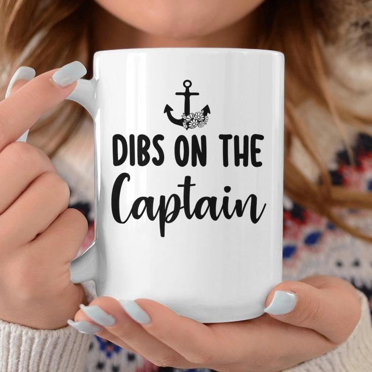 Funny Captain Wife Dibs On The Captain Quote Anchor Sailing  V2 Coffee Mug Personalized Gifts