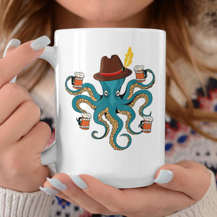 Funny Oktoberfest Octopus With Beer German Hat Oktoberfest Coffee Mug Personalized Gifts