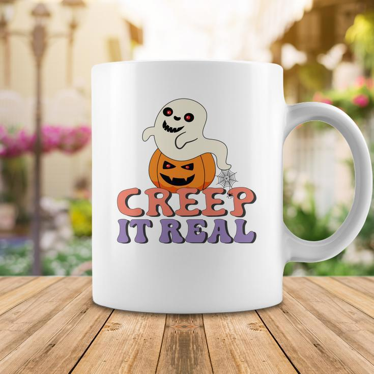 Halloween Boo With Pumpkin Creep It Real Coffee Mug Funny Gifts
