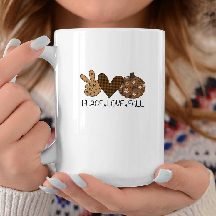 Heart Pumpkin Peace Love Fall Coffee Mug Funny Gifts