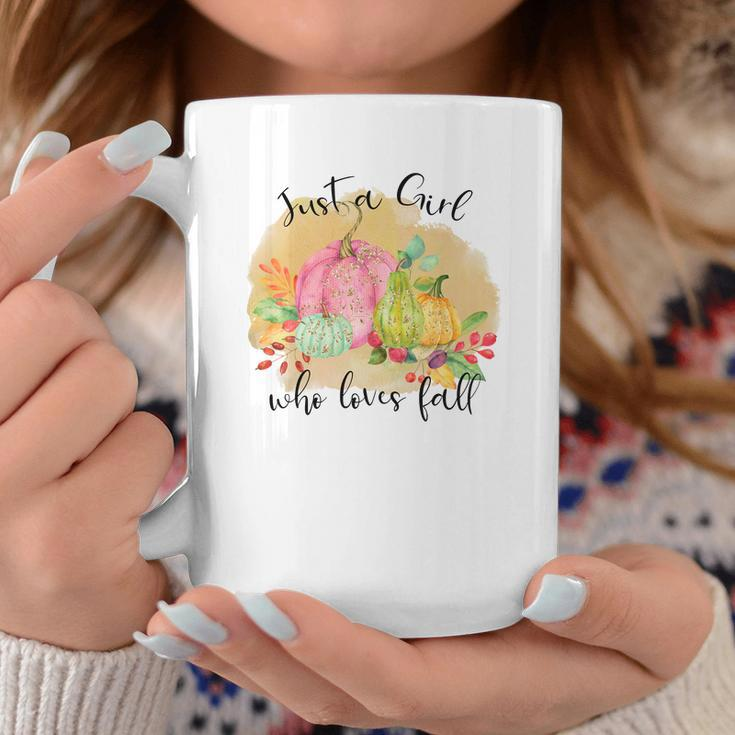 Just A Girl Who Loves Fall Colorful Gift Coffee Mug Funny Gifts