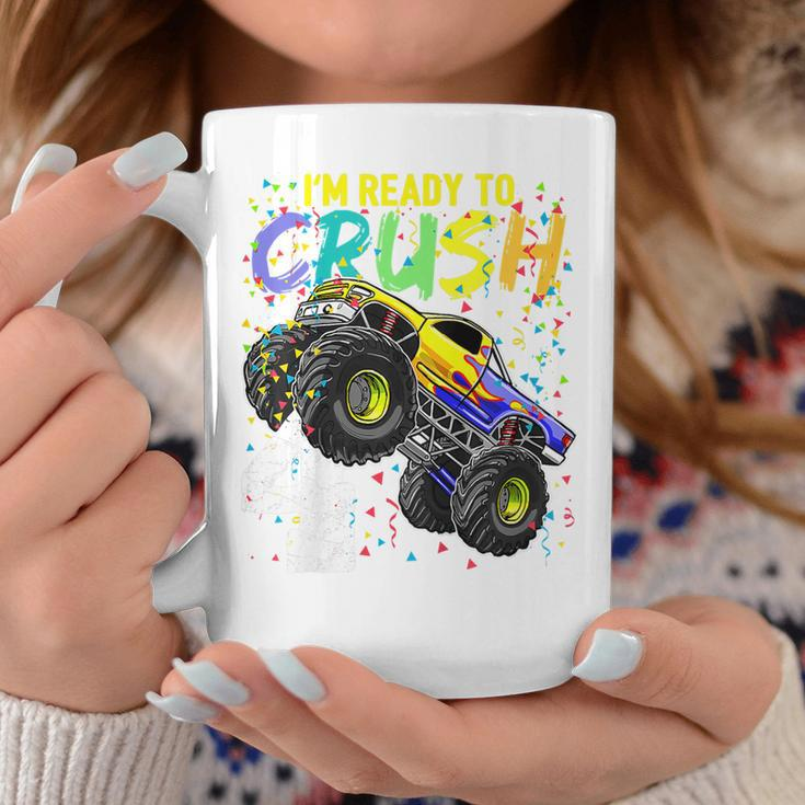 Kids Kids Im Ready To Crush 4 Monster Truck 4Th Birthday Boys Coffee Mug Personalized Gifts