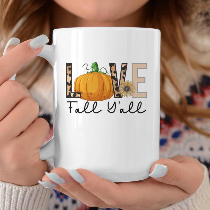 Love Fall Yall Pumpkin Lovers Thankful Coffee Mug Funny Gifts