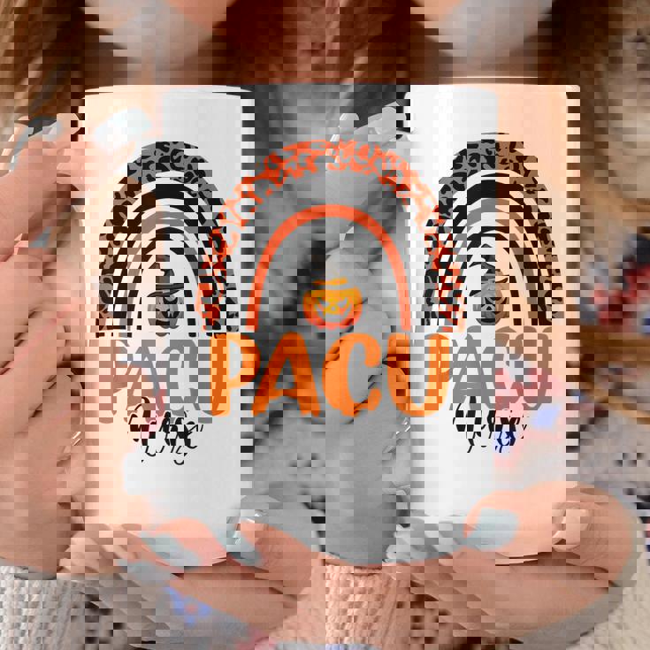 Pacu Nurse Leopard Rainbow Halloween Pumpkin Nursing Coffee Mug Personalized Gifts