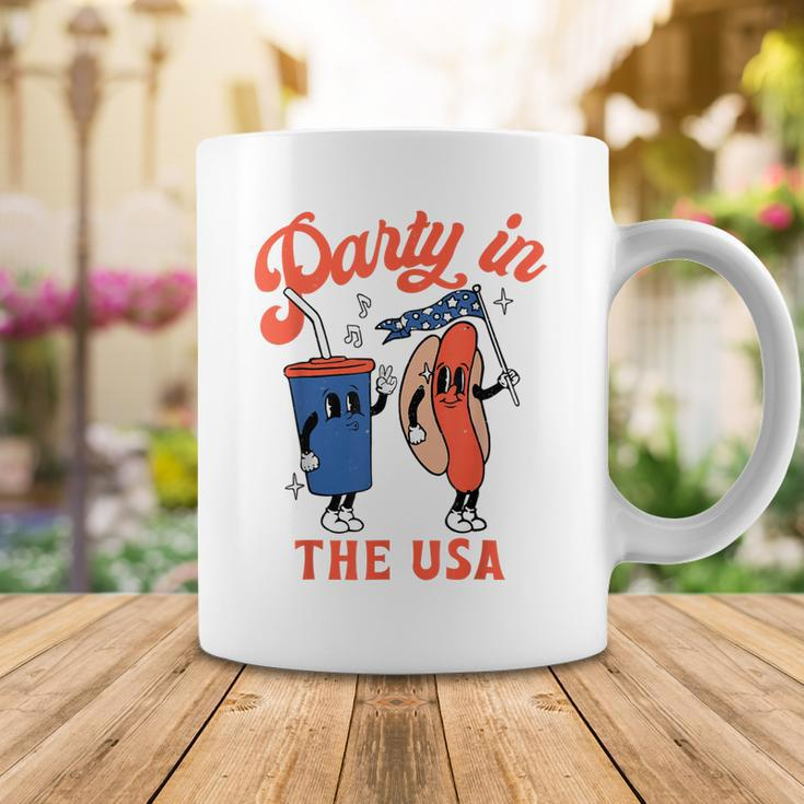 Party In The Usa Hot Dog Kids Funny Fourth Of July Coffee Mug Funny Gifts