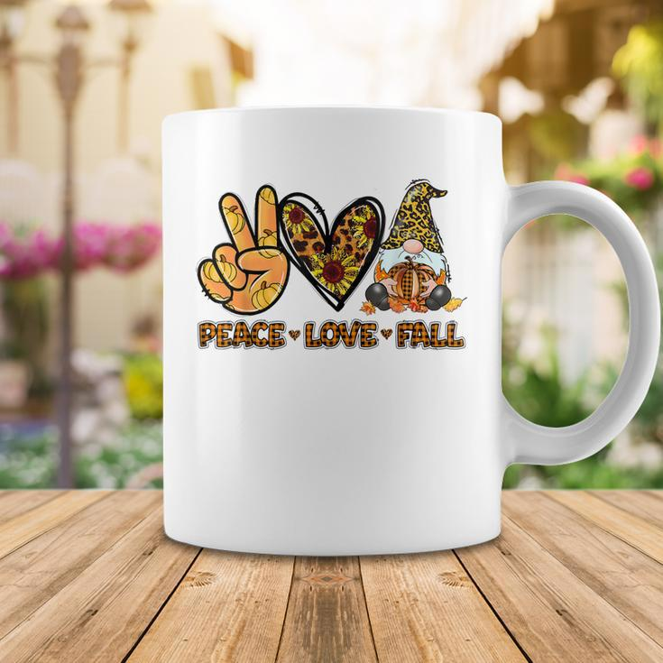 Peace Love Fall Funny Gnome Autumn Lover Pumpkins Halloween Coffee Mug Funny Gifts