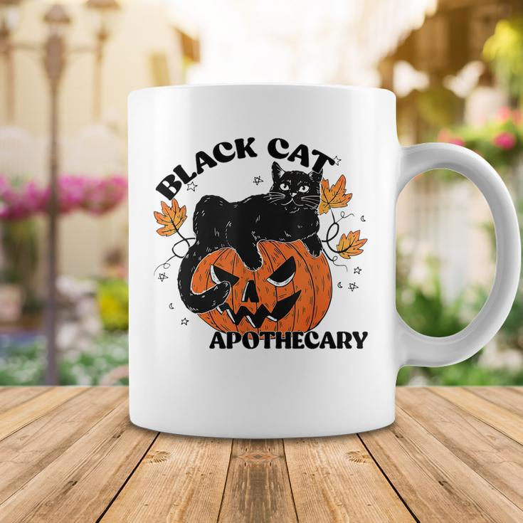 Retro Black Cat Apothecary And Pumpkin Halloween Vintage Coffee Mug Funny Gifts