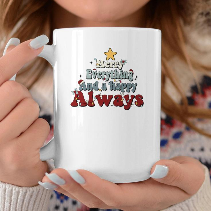 Retro Christmas Merry Everything And A Happy Always Coffee Mug Funny Gifts